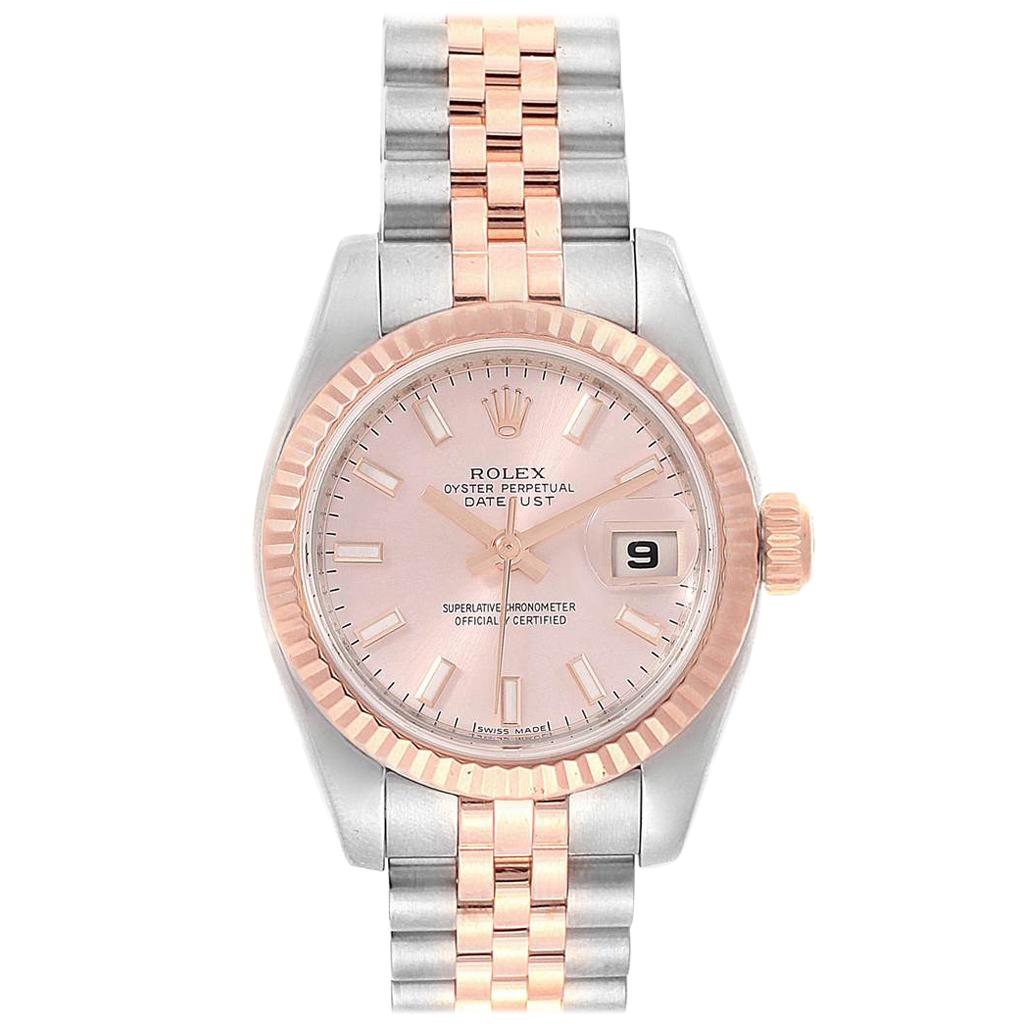 Rolex Datejust Steel Everose Gold Ladies Watch 179171 Box Papers For Sale