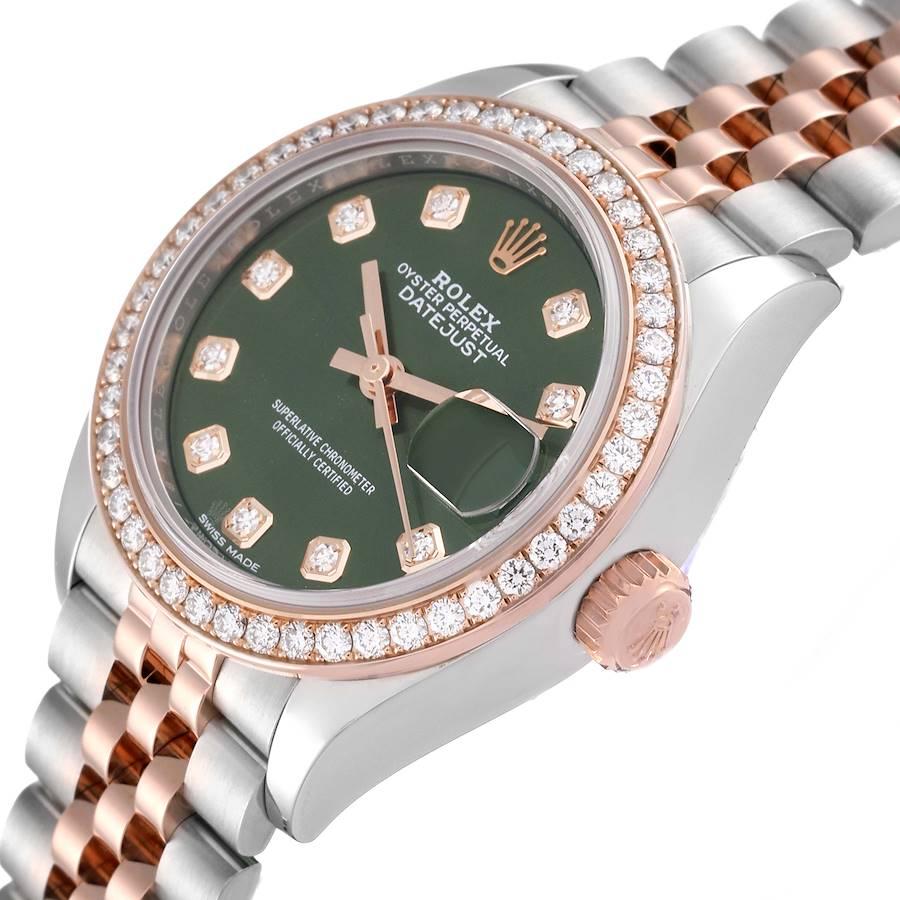 datejust rose gold green dial