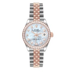 Rolex Datejust Stahl Everose Gold MOP Diamant Zifferblatt Damenuhr 279381 Boxkarte