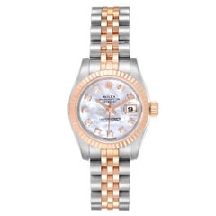 Rolex Datejust Steel EveRose Gold Mother of Pearl Diamond Ladies Watch 179171