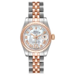 Rolex Datejust Steel EveRose Gold MOP Diamond Ladies Watch 179171