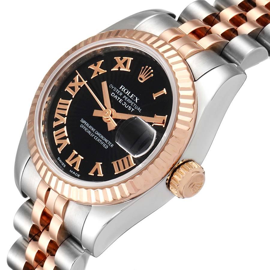 Rolex Datejust Steel Everose Gold Roman Numerals Ladies Watch 179171 For Sale 1