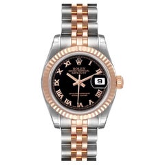 Rolex Datejust Steel Everose Gold Roman Numerals Ladies Watch 179171 Unworn
