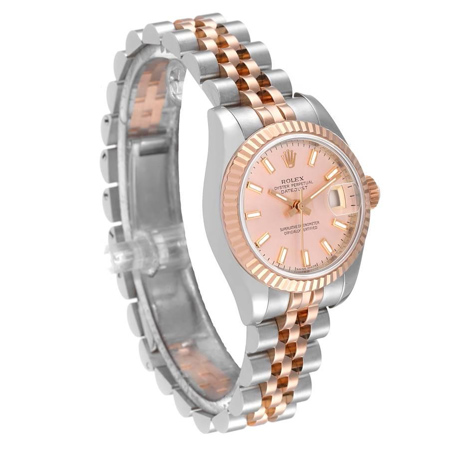 Rolex Datejust Stahl Everose Gold Rose Zifferblatt Damenuhr 179171 Box Papiere im Zustand „Hervorragend“ im Angebot in Atlanta, GA