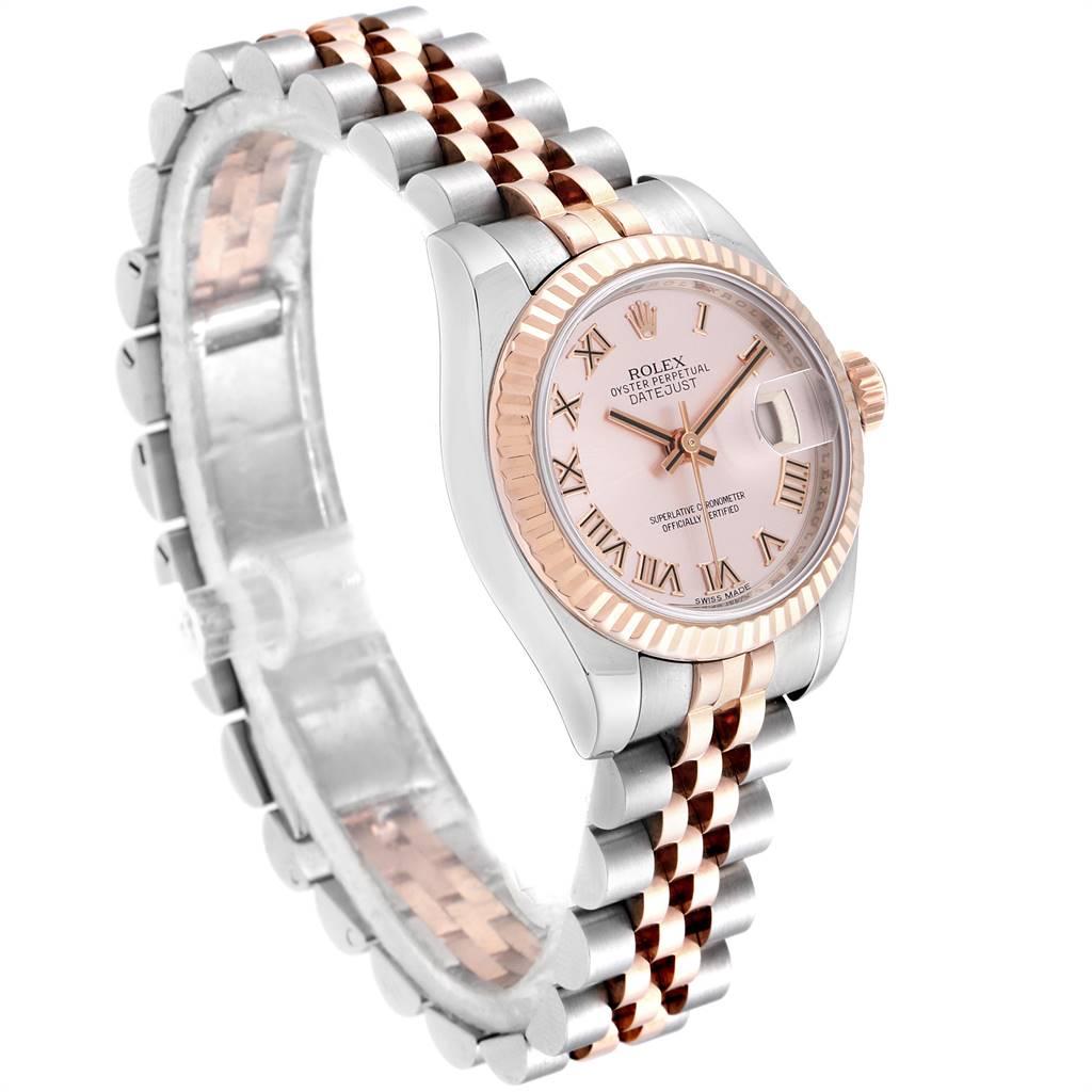 Women's Rolex Datejust Steel Everose Gold Rose Dial Ladies Watch 179171 Box Papers For Sale