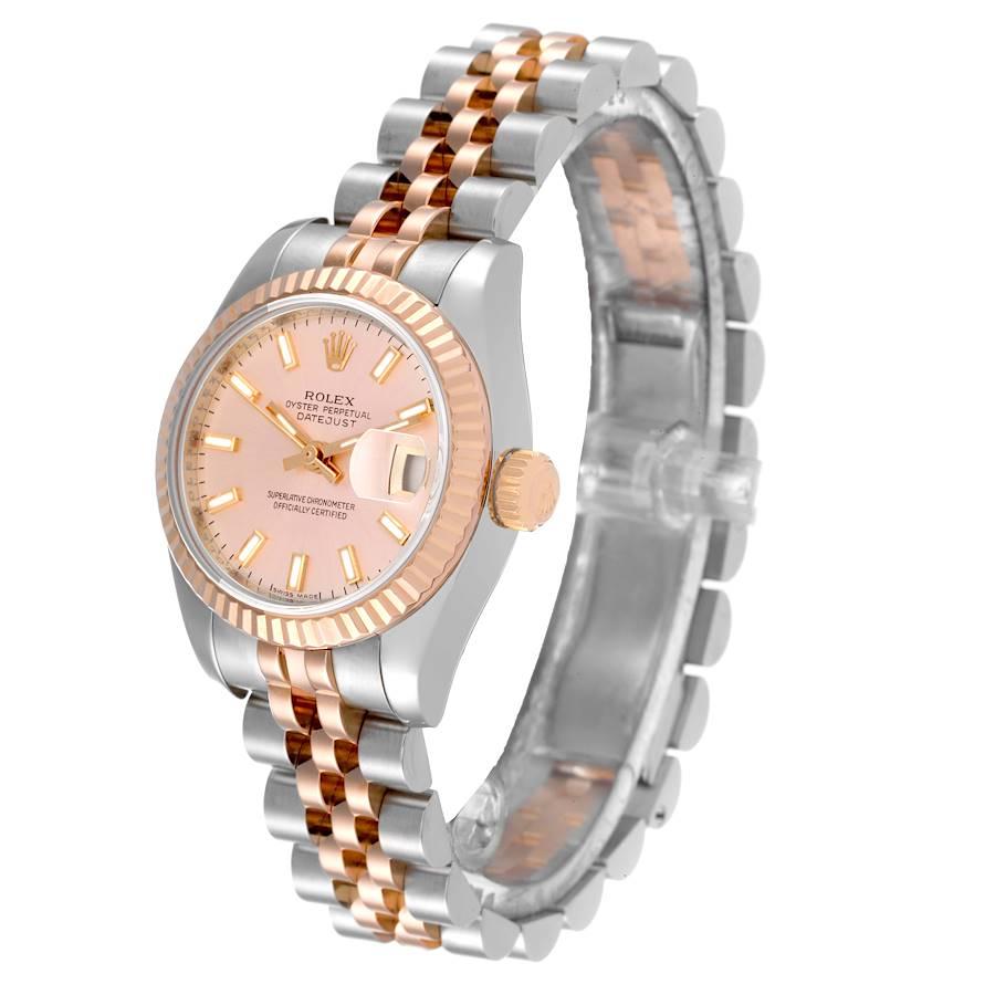 Rolex Datejust Stahl Everose Gold Rose Zifferblatt Damenuhr 179171 Box Papiere im Angebot 1