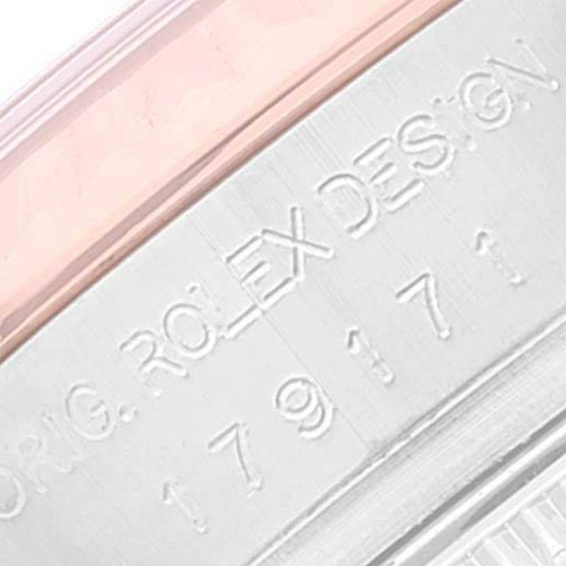 Rolex Datejust Stahl Everose Gold Rose Zifferblatt Damenuhr 179171 Box Papiere im Angebot 4
