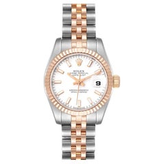 Rolex Datejust Steel Everose Gold White Dial Ladies Watch 179171