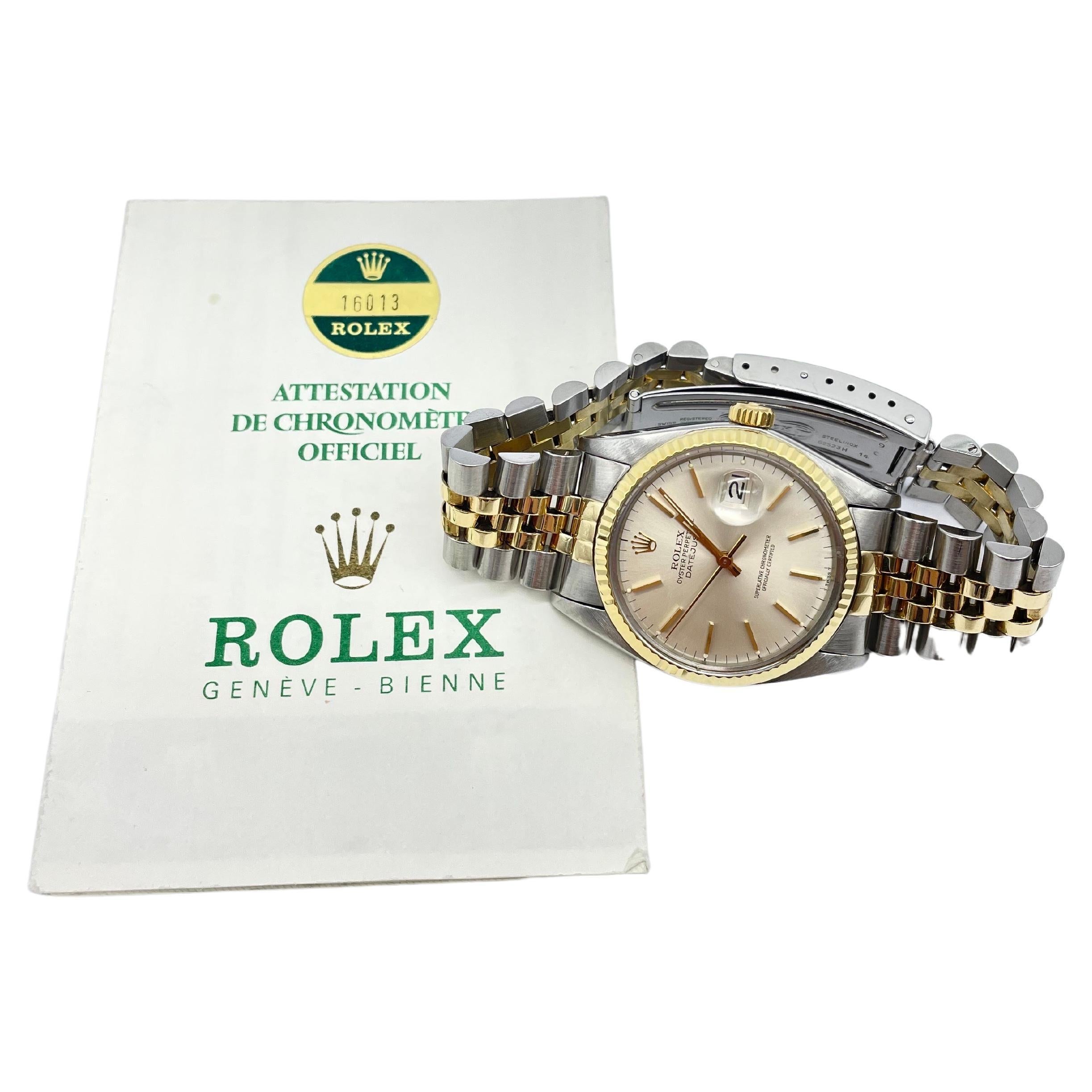 Women's or Men's Rolex Datejust Steel-Gold 36mm  For Sale