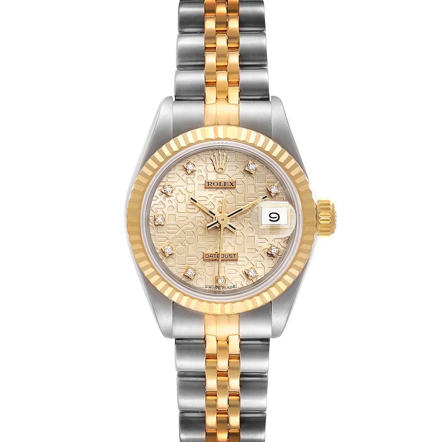 Rolex Datejust Steel Gold Anniversary Diamond Dial Ladies Watch 69173 Papers