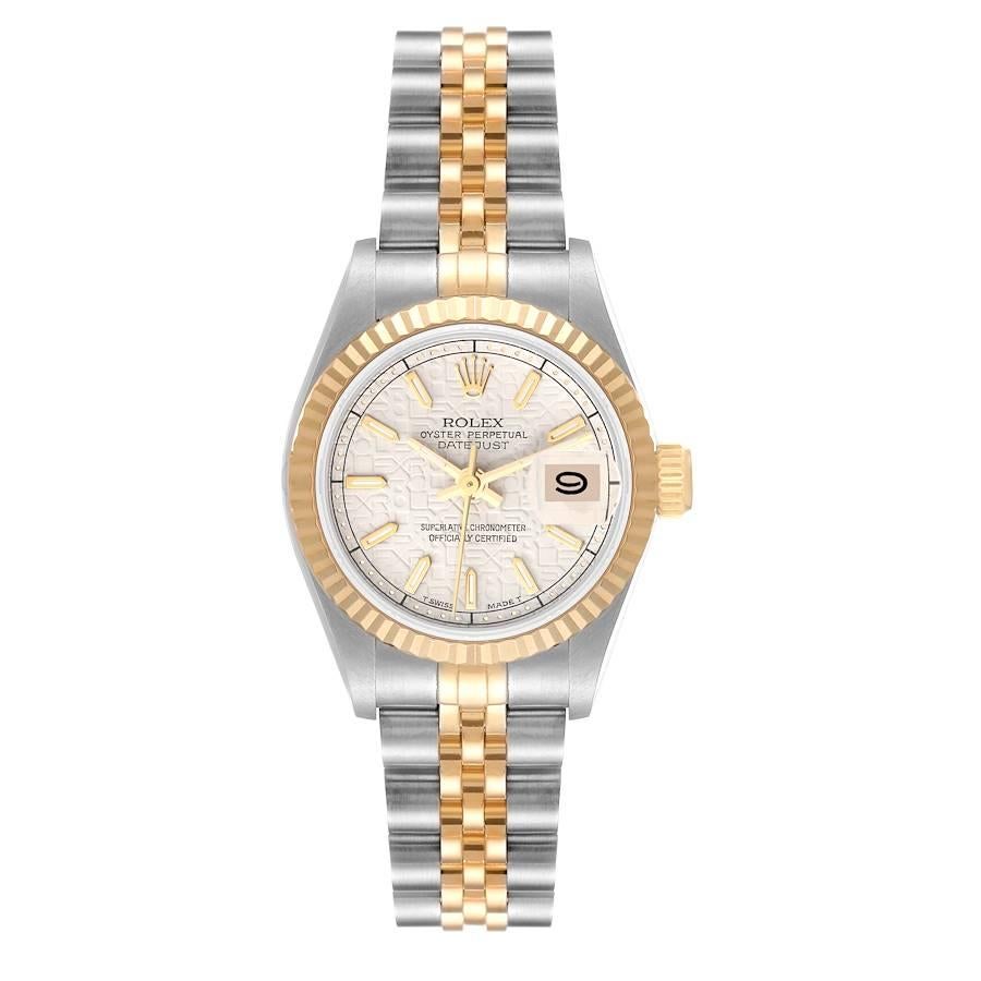 Rolex Datejust Steel Gold Silver Anniversary Dial Ladies Watch 69173
