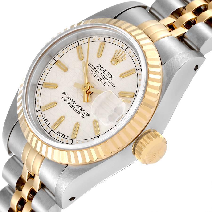 Rolex Datejust Steel Gold Silver Anniversary Dial Ladies Watch 69173