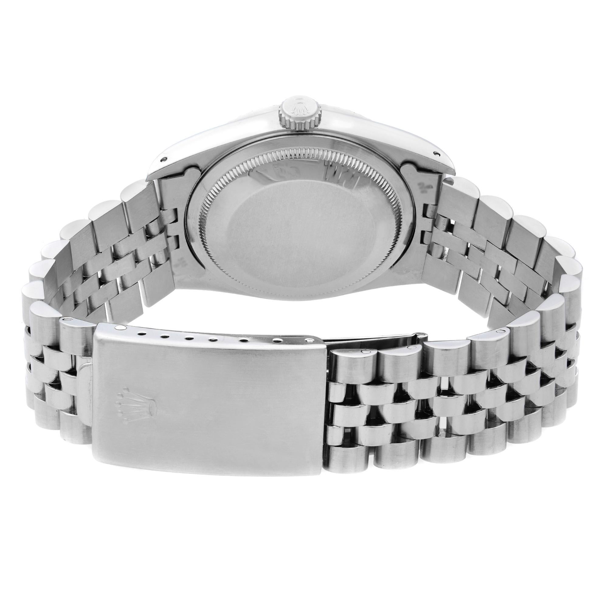 Rolex Datejust Steel Jubilee Bracelet Blue Roman Dial Automatic Mens Watch 16220 2
