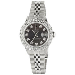 Rolex Datejust Steel Jubilee Watch 2 Carat Diamond Bezel / Rhodium Grey Dial