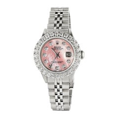 Rolex Datejust Steel Jubilee Watch 2 Carat Diamond Bezel / Vibrant Pink Dial