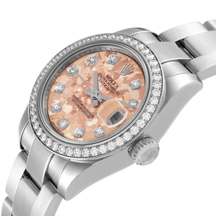 Women's Rolex Datejust Steel Pink Gold Crystal Diamond Ladies Watch 179384 Box Card For Sale