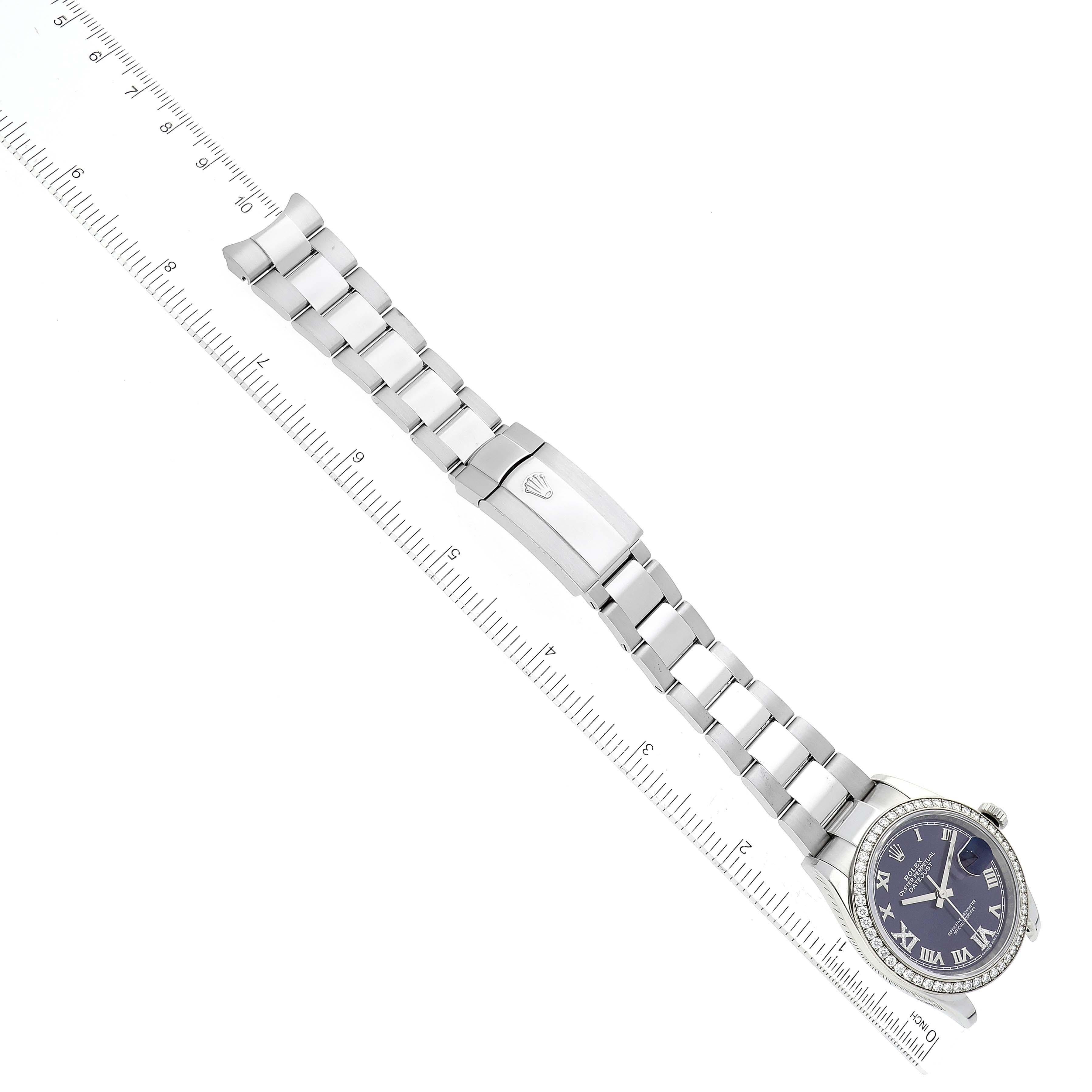 Rolex Datejust Steel Purple Diamond Dial Bezel Mens Watch 126284 For Sale 7