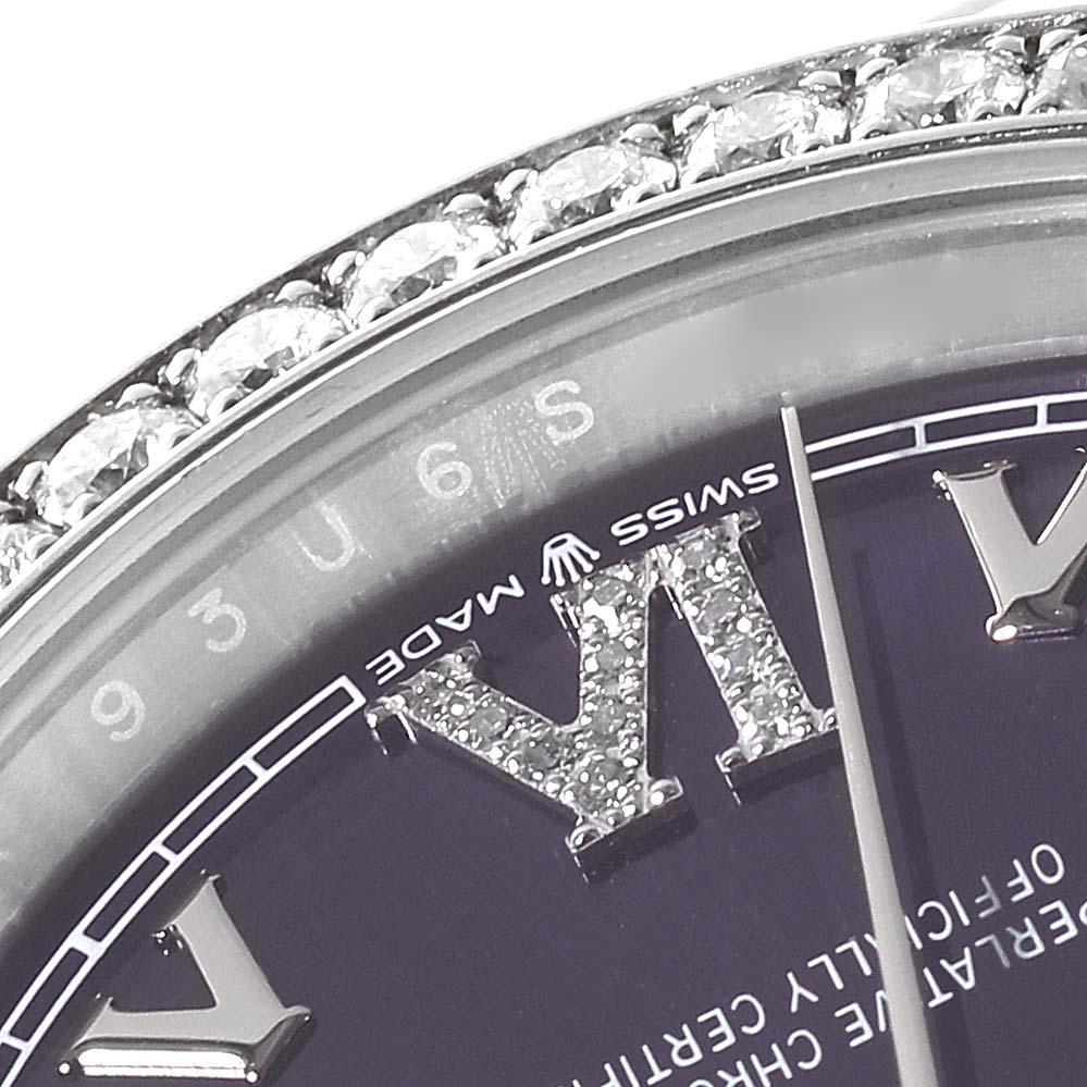 Men's Rolex Datejust Steel Purple Diamond Dial Bezel Mens Watch 126284 For Sale