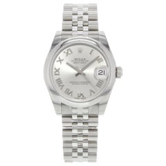 Rolex Datejust Steel Rhodium Roman Dial Automatic Midsize Jubilee Watch 178240