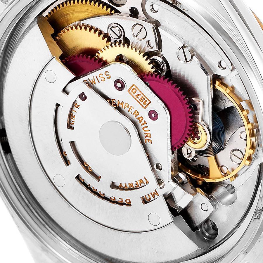 Rolex: Vintage Herrenuhr Datejust Stahl Roségold schwarzes Zifferblatt 1601 im Angebot 5