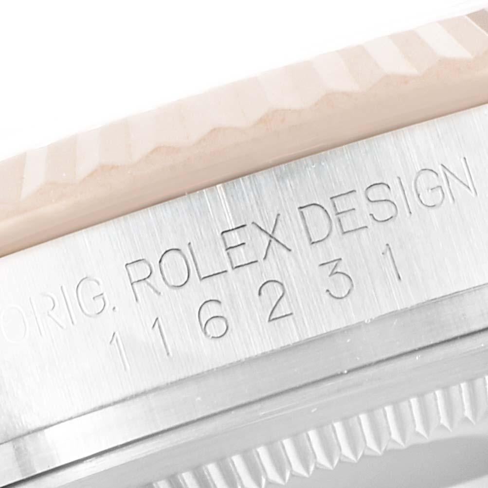 Rolex Datejust Steel Rose Gold Black Diamond Dial Mens Watch 116231 3