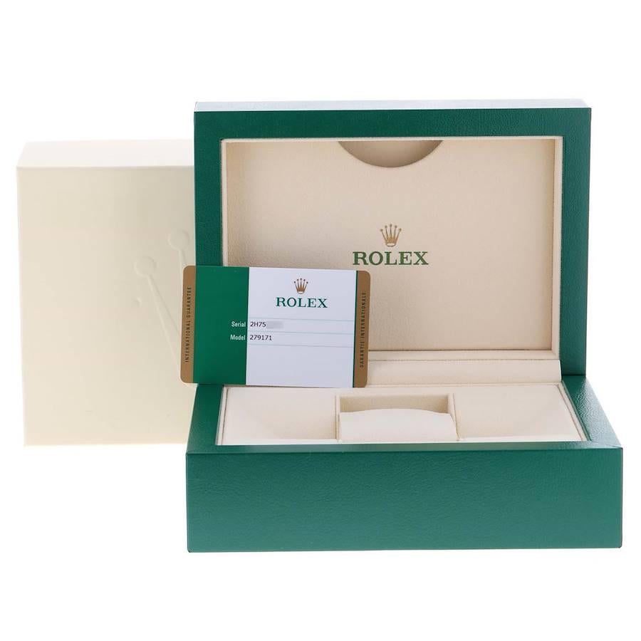 Rolex Datejust Steel Rose Gold Chocolate Diamond Watch 279171 Box Card For Sale 6