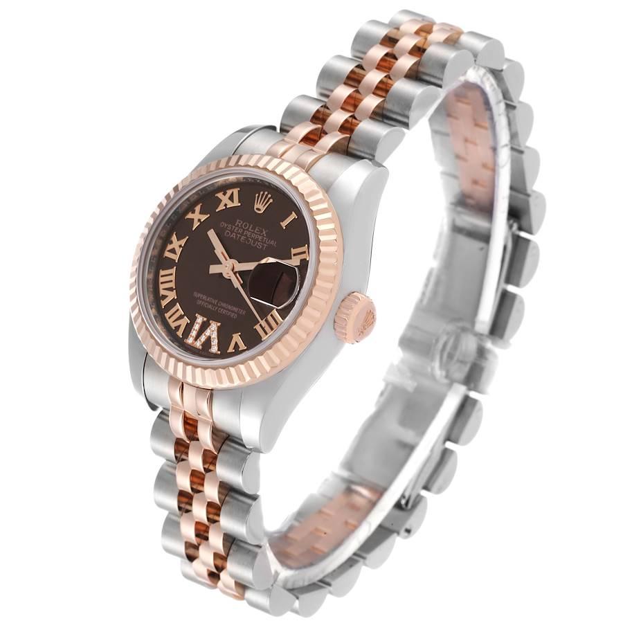 Rolex Datejust Damenuhr 179171 Box Card aus Stahl und Roségold mit Diamanten im Angebot 1