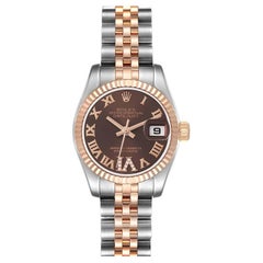 Rolex Datejust Damenuhr 179171 Box Card aus Stahl und Roségold mit Diamanten