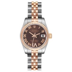 Rolex Datejust Steel Rose Gold Diamond Ladies Watch 179171 Box Card