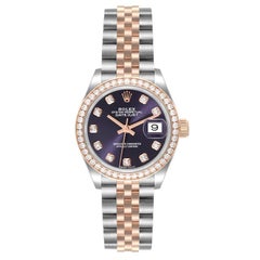Rolex Datejust Damenuhr 279381 Box Card aus Stahl und Roségold mit Diamanten