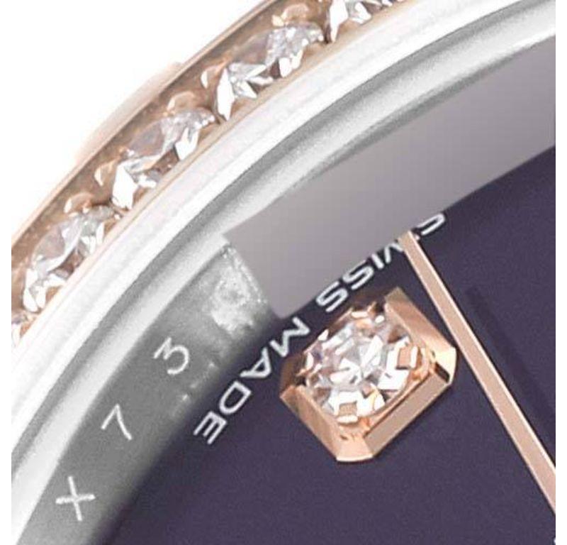 Women's Rolex Datejust Steel Rose Gold Diamond Ladies Watch 279381 Box Card