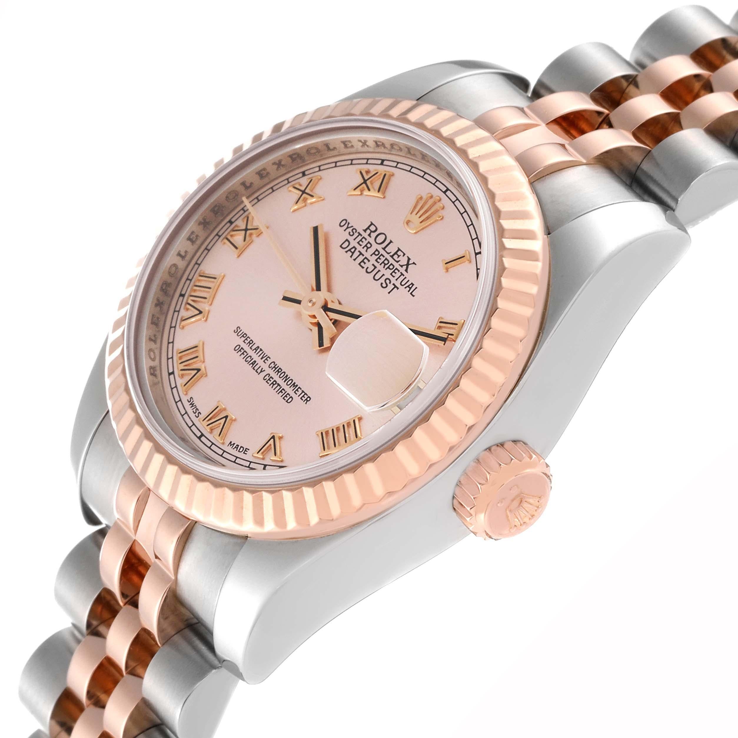 Rolex Datejust Steel Rose Gold Ladies Watch 179171 Box Papers In Excellent Condition For Sale In Atlanta, GA