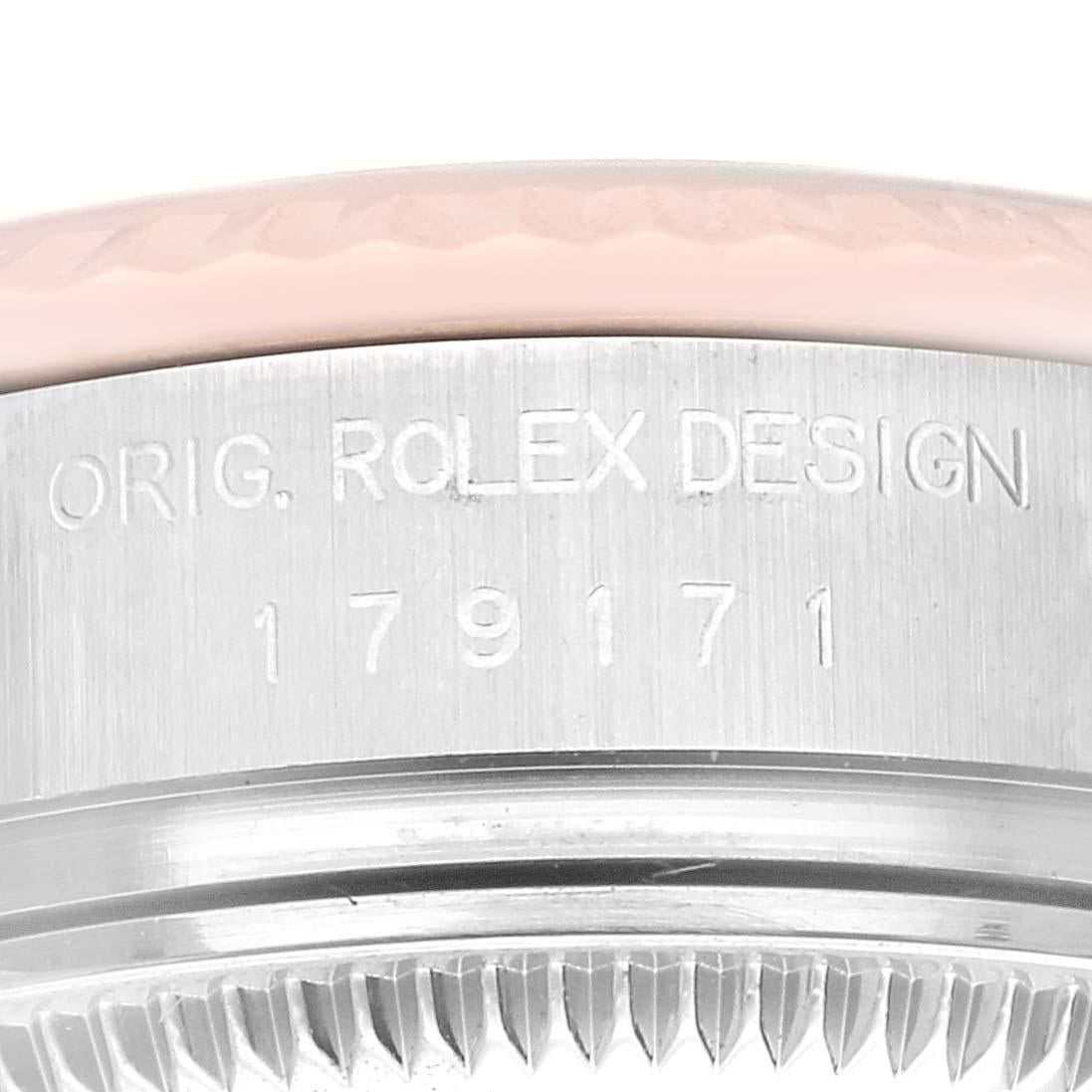 Rolex Datejust Damenuhr 179171 aus Stahl und Roségold mit Boxpapieren im Angebot 1