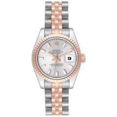 Rolex Datejust Steel Rose Gold Ladies Watch 179171 Box Papers