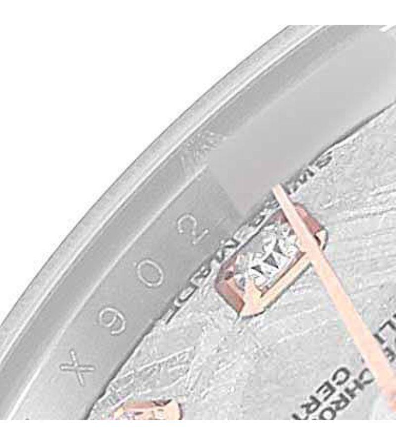 Rolex Datejust Steel Rose Gold Meteorite Diamond Dial Ladies Watch 179171 In Excellent Condition In Atlanta, GA