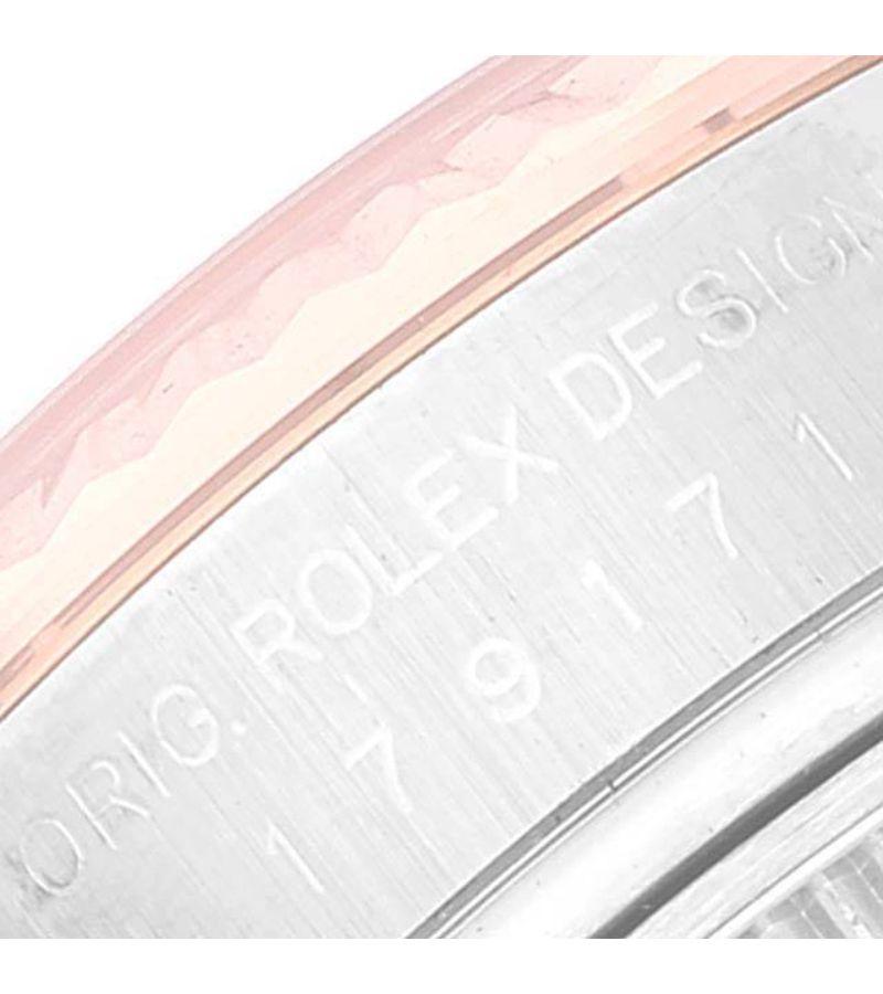 Women's Rolex Datejust Steel Rose Gold Meteorite Diamond Dial Ladies Watch 179171