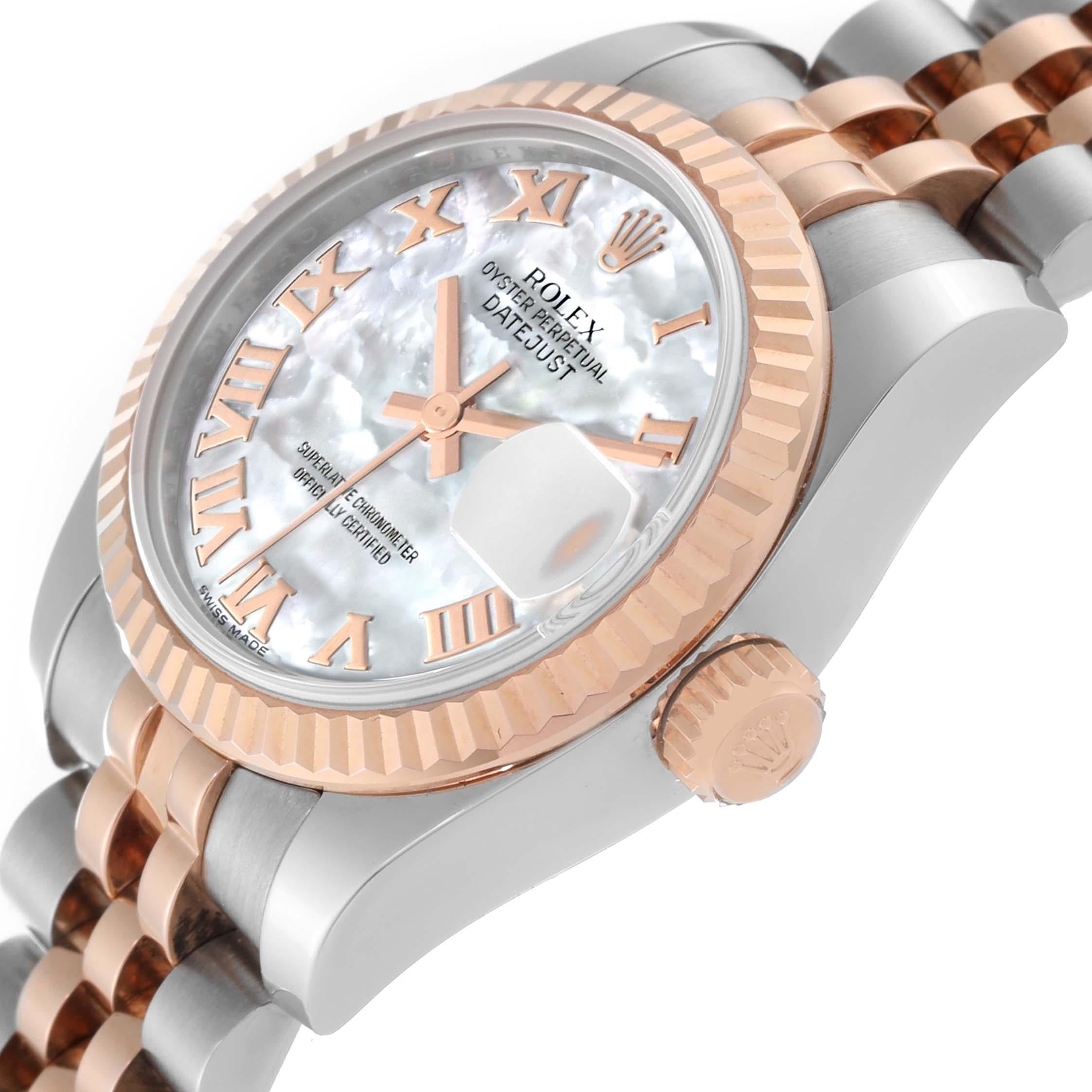Rolex Datejust Steel Rose Gold Mother of Pearl Dial Ladies Watch 179171 For Sale 6