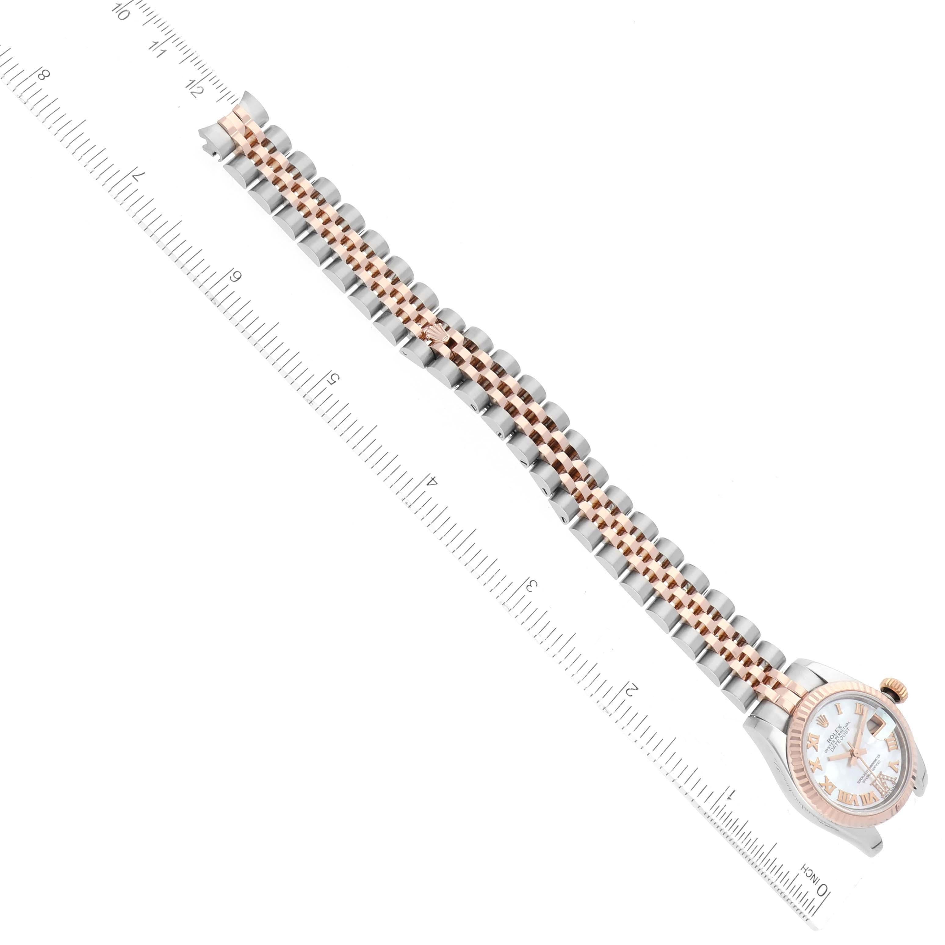Rolex Datejust Steel Rose Gold Mother of Pearl Diamond Dial Ladies Watch 179171 For Sale 6