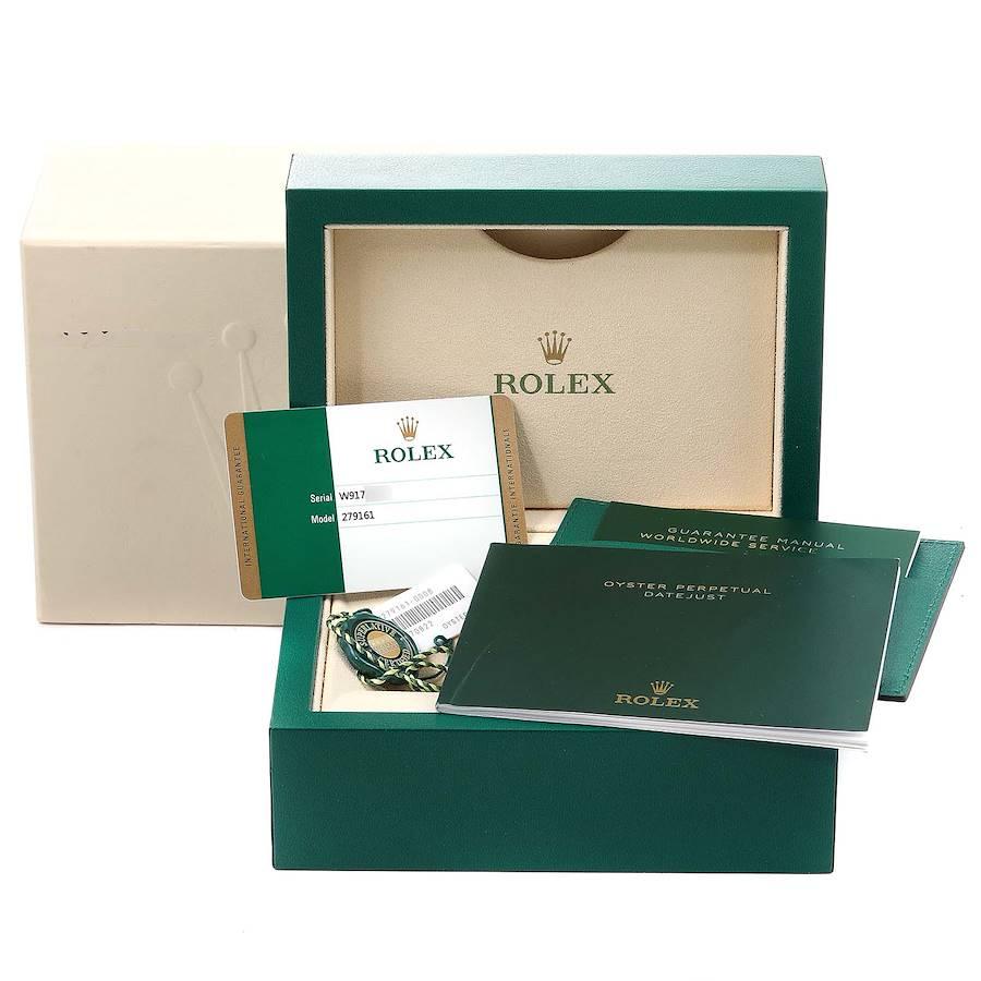 Rolex Datejust Steel Rose Gold Olive Green Diamond Ladies Watch 279161 Box Card For Sale 4