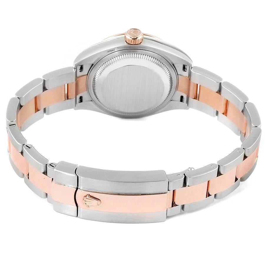 Rolex Datejust Steel Rose Gold Olive Green Diamond Ladies Watch 279161 Box Card For Sale 1