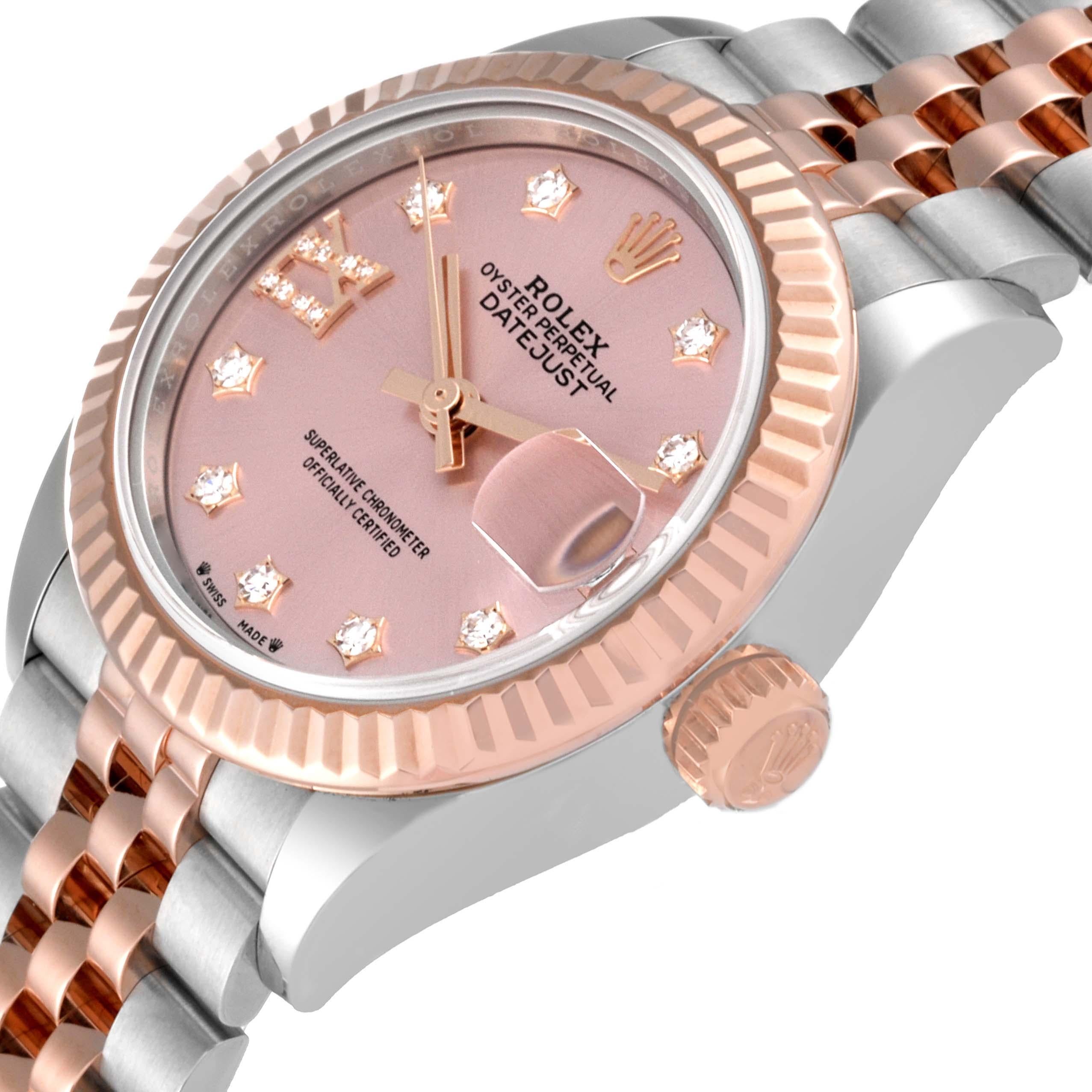 Rolex Datejust Stahl Rose Gold Pink Diamond Dial Damenuhr 279171 Box Karte 2