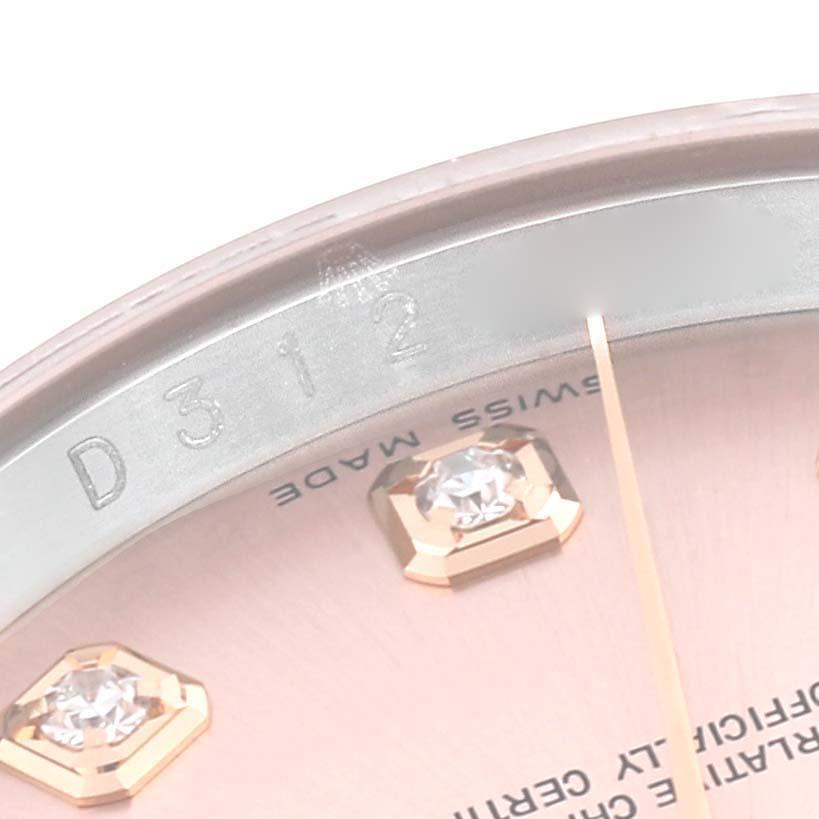 Rolex Datejust Stahl Rose Gold Pink Diamond Zifferblatt Herrenuhr 116231 im Angebot 1