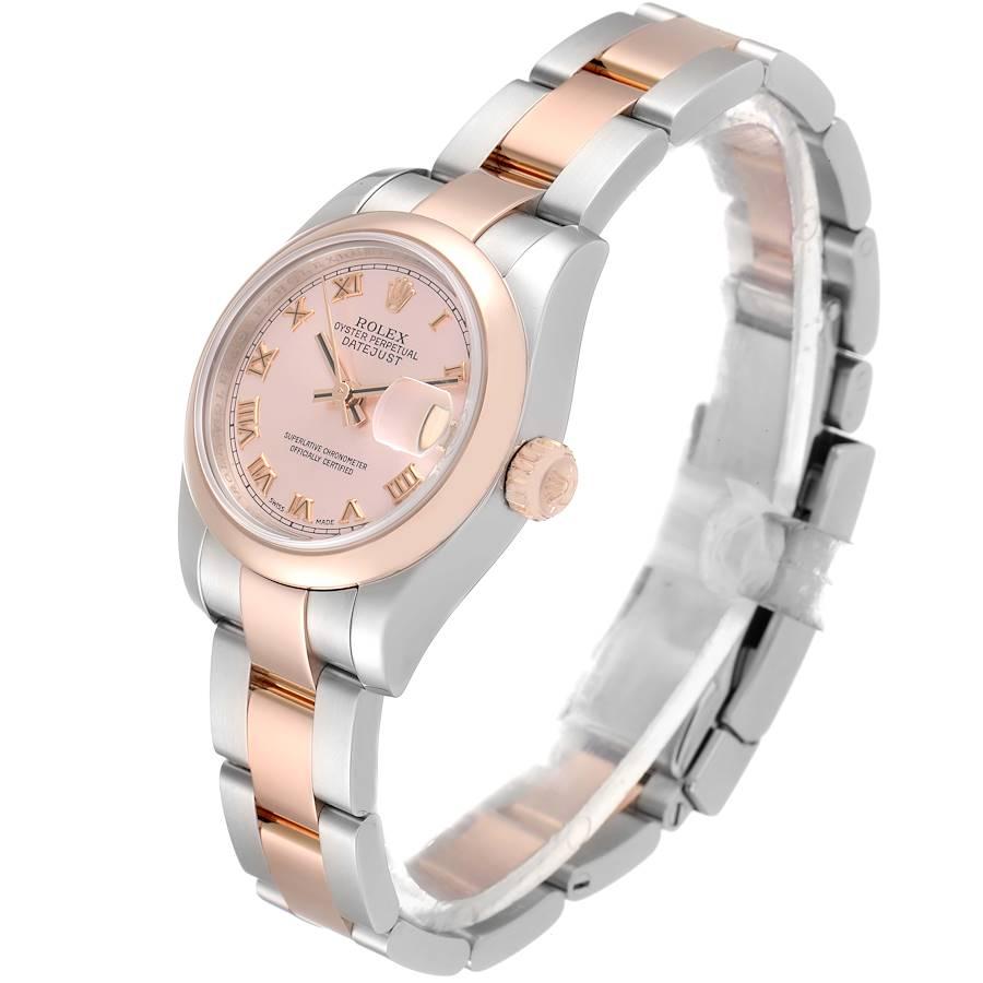 Rolex Datejust Steel Rose Gold Rose Roman Dial Ladies Watch 179161 1