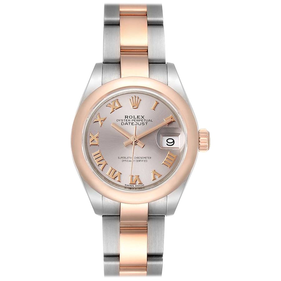 Rolex Datejust Steel Rose Gold Silver Roman Dial Ladies Watch 279161 Unworn For Sale