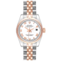 Rolex Datejust Steel Rose Gold White Dial Ladies Watch 179171