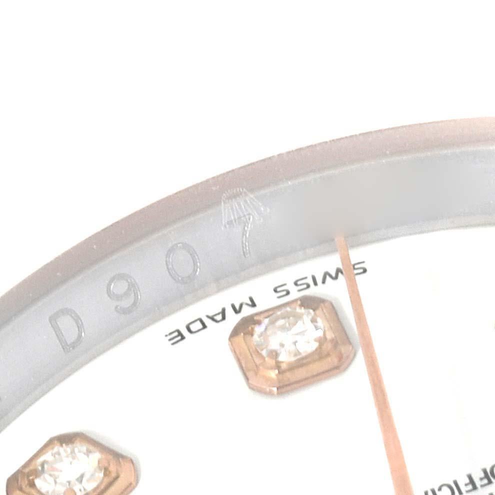 Rolex Datejust Stahl Roségold Weißes Diamant-Zifferblatt Herrenuhr 116201 Box Papiere im Angebot 3