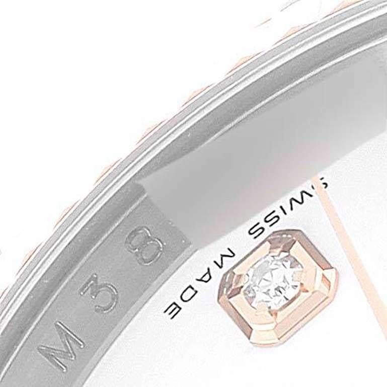 Rolex Datejust Steel Rose Gold White Diamond Dial Mens Watch 116231 2