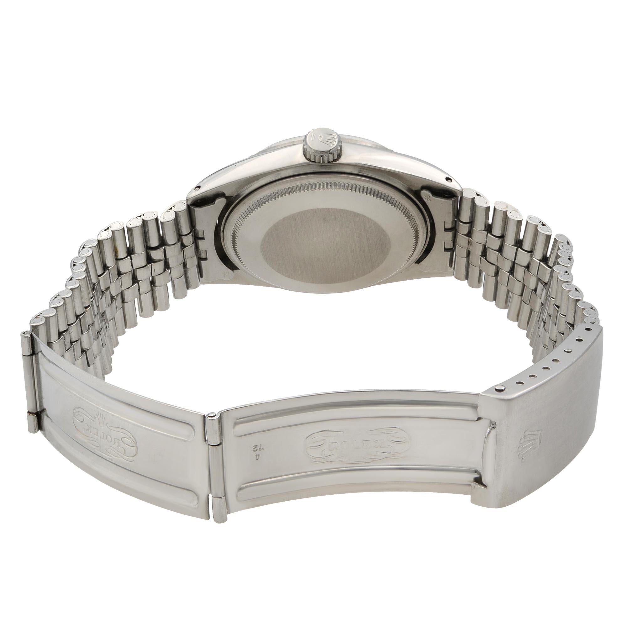 Rolex Datejust Steel Silver Dial Engine Turned Bezel Automatic Men's Watch 1603 2
