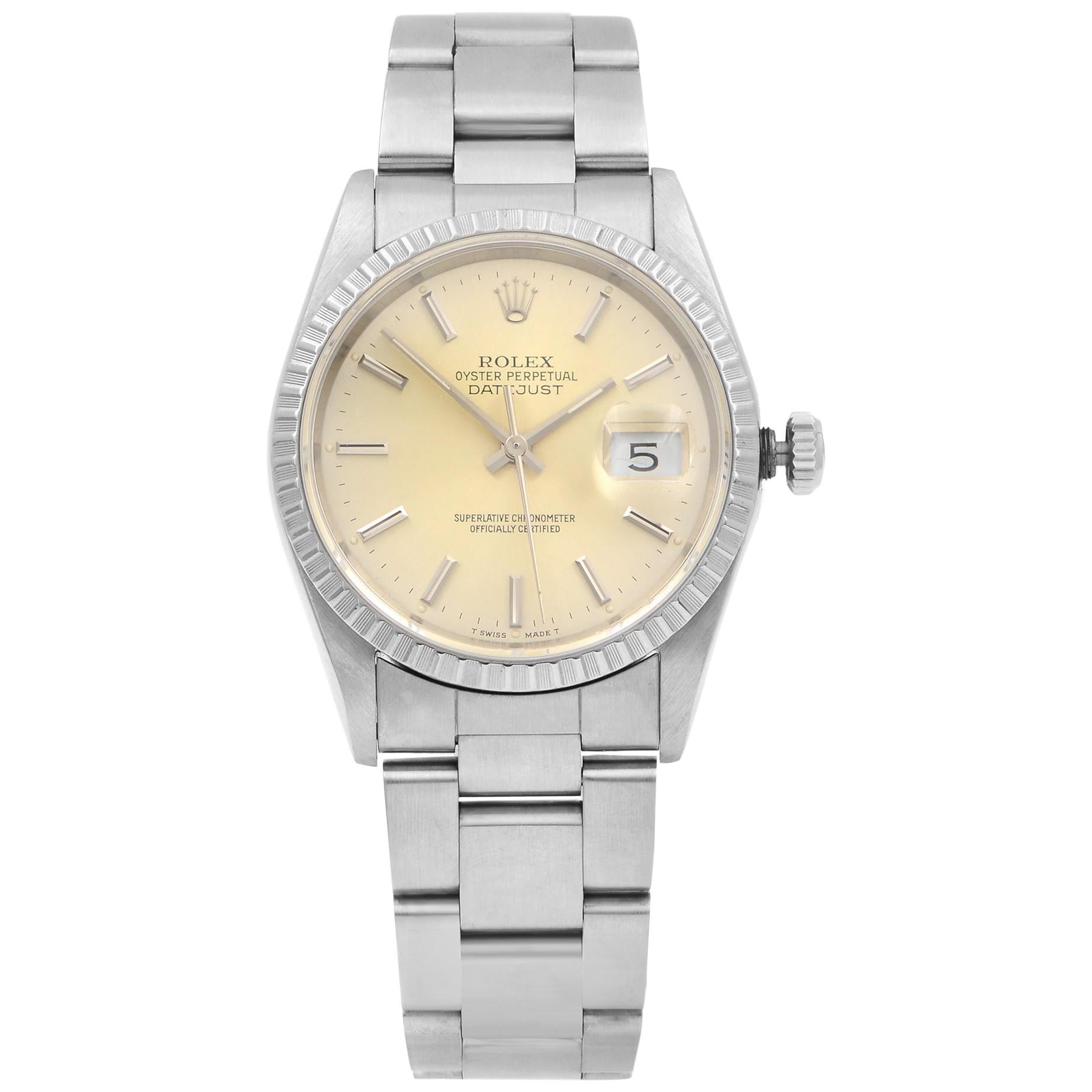 Rolex Datejust Steel Silver Sticks Dial Automatic Men’s 1991 Watch 16220