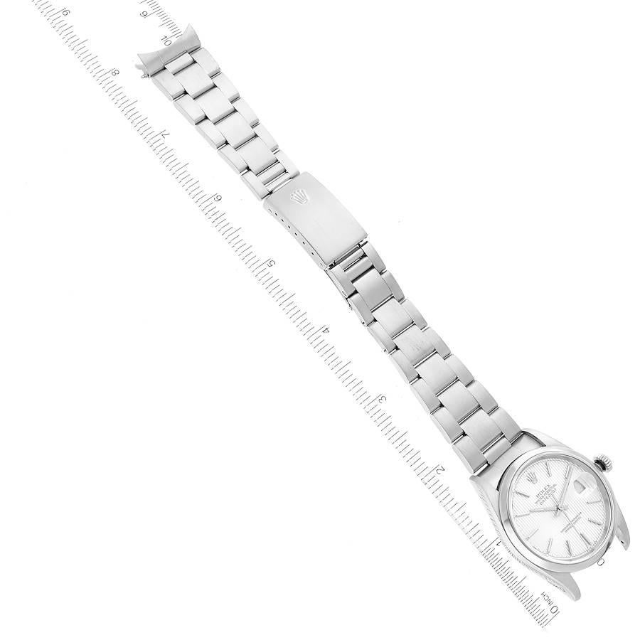 Rolex Datejust Steel Silver Tapestry Dial Mens Watch 16200 Box Papers For Sale 3